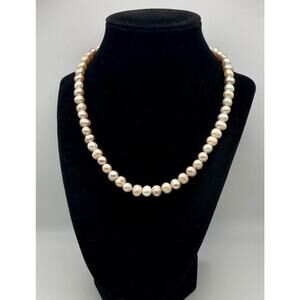 Lucas Lameth LUC 925 Sterling Silver Freshwater Pearl Necklace 18” Vintage
